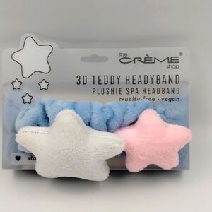 the Crème Shop women's starry eyes teddy plushie spa headband 3D